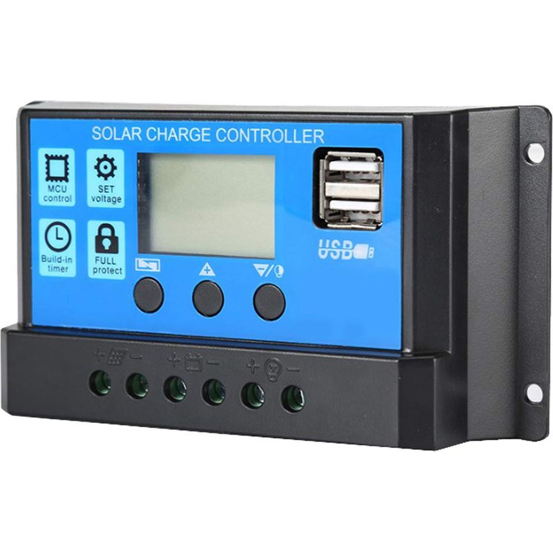 30a 12v / 24v Pwm-laderegler Intelligenter Batterie-controller Mit Automatischer Erkennung Solarpanel-regler Mit Lcd-anzeige Und Doppeltem Usb-5v-anschluss