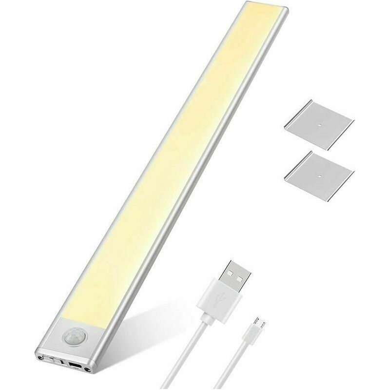 Led-unterschrankleuchte Mit 76 Leds, Wiederaufladbar, Schrankbeleuchtung Mit Bewegungsmelder, Usb-akku, Küchenbeleuchtung, Magnetstreifen-sensorleuchte (weißes Licht)