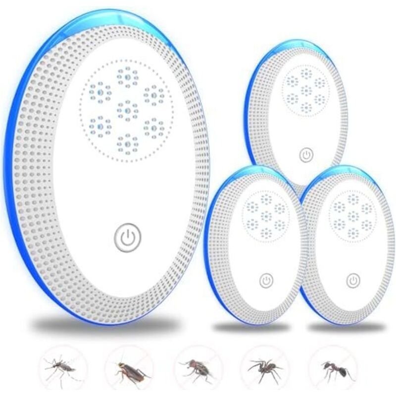 Ultraschall-schädlingsabwehrmittel, Elektronische Mausefallen Und Insektenvertreiber, 4er-pack Für Den Innenbereich, Wirksamer Schutz Vor Ratten, Spinnen Und Mücken