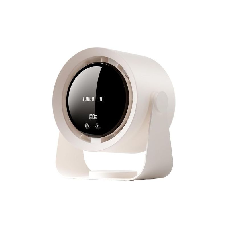 Wiederaufladbarer Usb-tischventilator Mit Digitalanzeige, 5 Geschwindigkeiten, Extrem Leise, 90° Neigbar, Zum Aufhängen Für Schlafzimmer, Küche, Camping, Büro, Wohnzimmer (khaki)