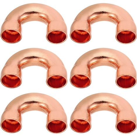 6 Stück Gewinkelte Kupferfittings Für Gasleitungen, 10 Mm Schlauchanschluss Für Kraftstoff- Und Wasserschläuche, Druckrohrverbindungen Für Hvac, Klimaanlagen Und Sanitärinstallationen, Wandstärke 0,8