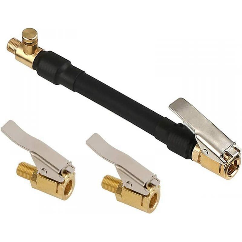 Reifenventiladapter Für Autos, Aufpumpschlauch Mit 2 Messing-ventileinsätzen, Ventilanschluss Zum Aufpumpen Für Auto, Fahrrad, Motorrad, 30 Cm