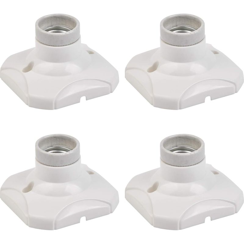 10er Set Universelle E27-fassungen, E27-sockeladapter Mit Flacher Basis, Energieeffiziente Fassungen Kompatibel Mit E27-glühbirnen Für Schlafzimmer, Wohnzimmer, Küche Und Büro, Deckenfassung E27