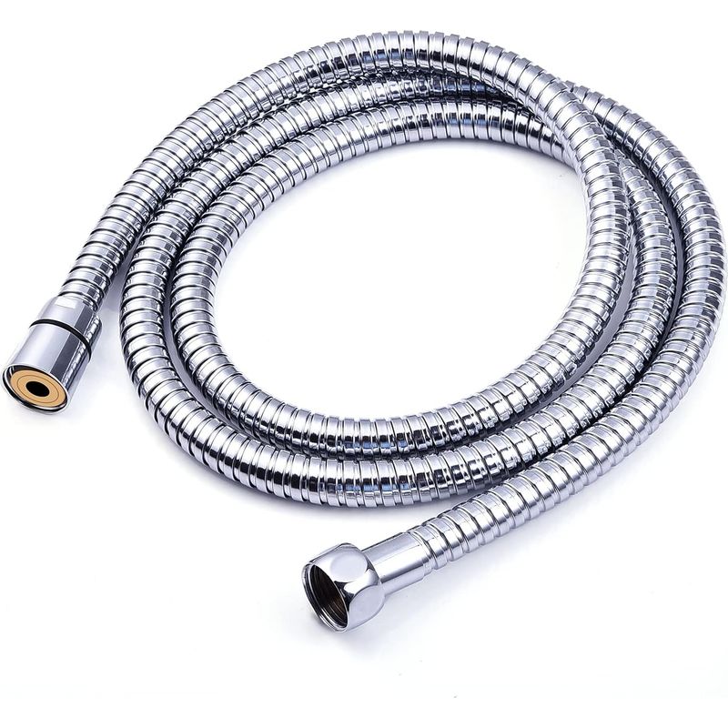 Duschschlauch 1,5 M, Premium Duschschlauch Mit Doppelter Torsionsschutz, Flexibel Und Knickfest, Duschschlauch Aus Edelstahl Mit Chrom, Universelle Anschlussgröße (silber)