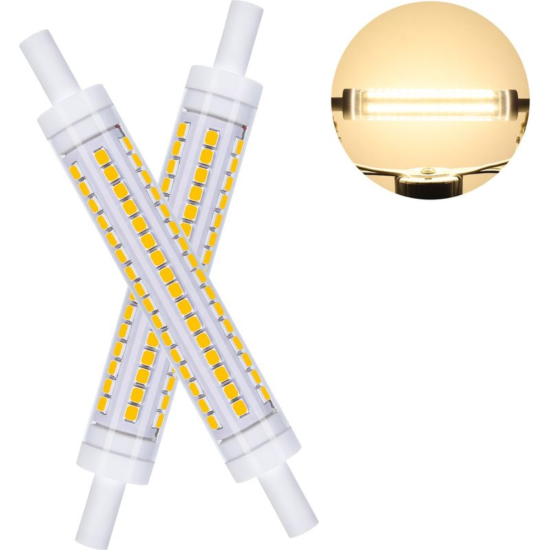 Led-r7s-glühbirnen 118mm, Led-lampe 10w Ersetzt 100w Halogenlampe, Ac230v Naturweiß 4000k, 1000lm, 360° Abstrahlwinkel, Für Flur/deckenleuchte/stehlampe, 2er-pack [energieeffizienzklasse C]
