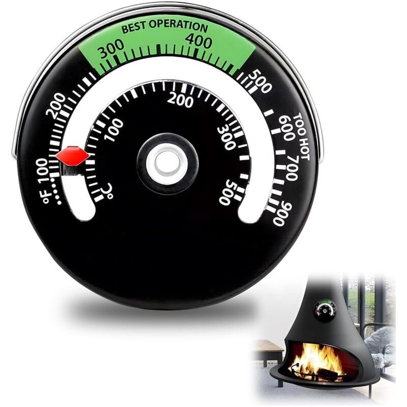 Thermometer Für Kamin Und Ofen, Magnetische Temperaturanzeige Für Runde Holz-kaminrohre