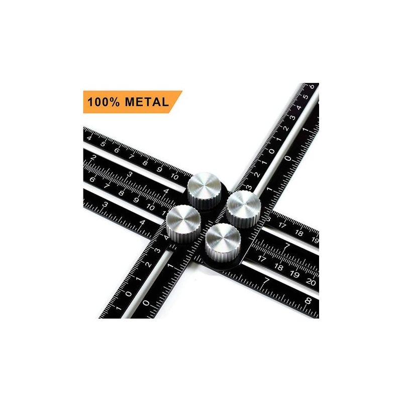 Winkelmesswerkzeug/mehrwinkel-lineal/winkelschablone Aus Aluminiumlegierung, Schwarz, 25 Cm