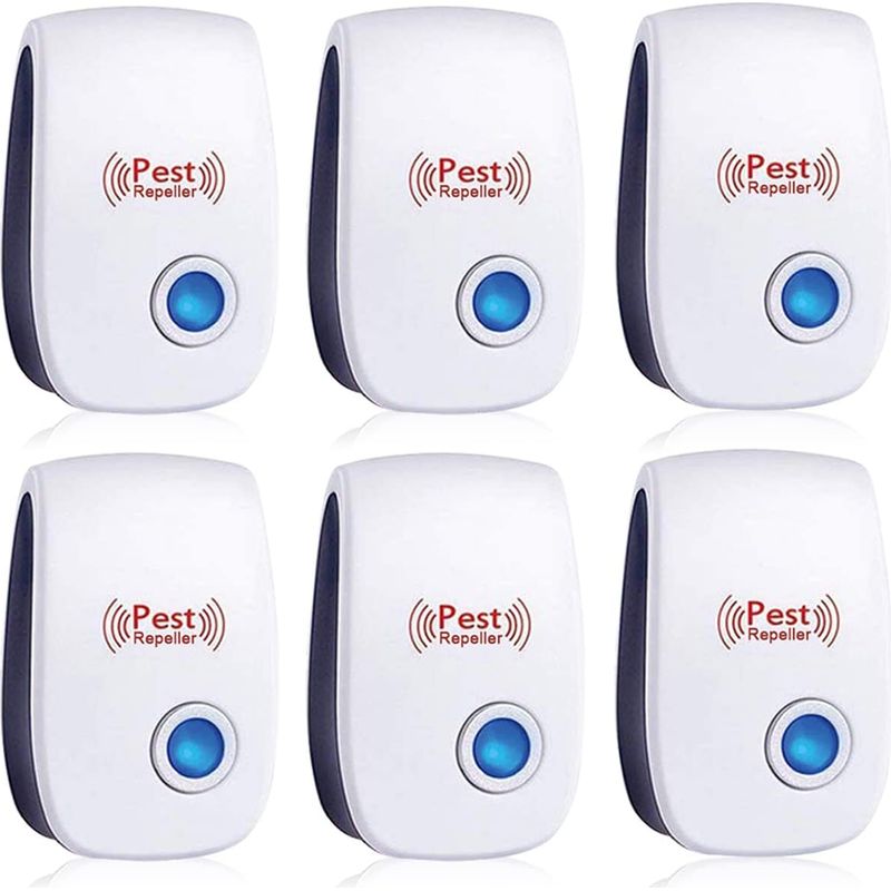 6er-pack Ultraschall-insektenabwehrmittel, Gegen Kakerlaken, Ameisen, Mäuse, Bettwanzen, Ratten, Nagetiere, Moskitos Und Spinnen, Für Zuhause, Büro, Lager Und Hotel