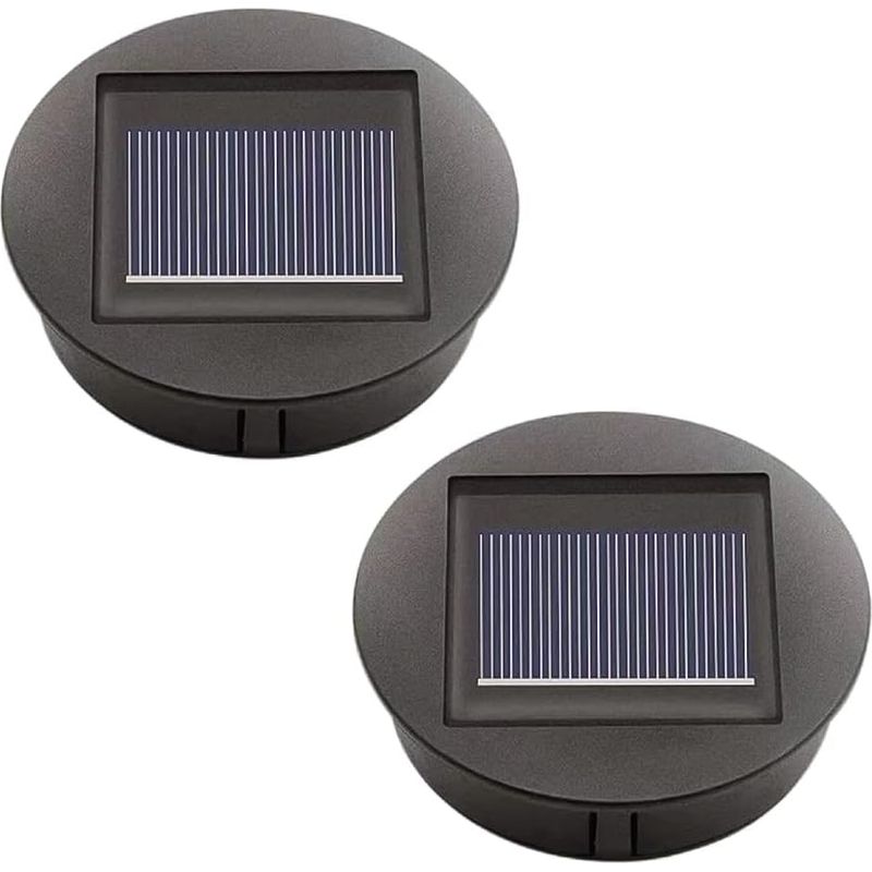 2er-set Ersatz-solarlampen Mit Led – Solarpanel – Ersatzdeckel – Für Außenbeleuchtung – Zur Gartendekoration