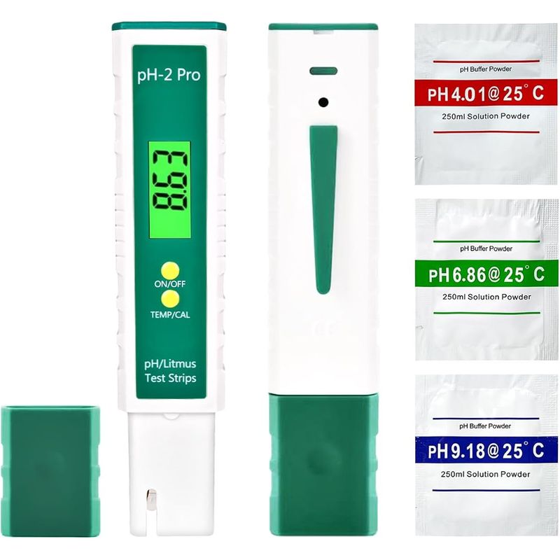 Digitales Ph-messgerät Mit Lackmuspapier-testfunktion/temperatur, Multifunktionales Ph-tester Für Pool 0,01 Hohe Präzision, Wasserqualitätstester Mit Atc-funktion