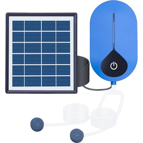 Solare Luftpumpe, 3 Betriebsmodi, Teichbelüfter, Sauerstoffblasengenerator, 1,5 W