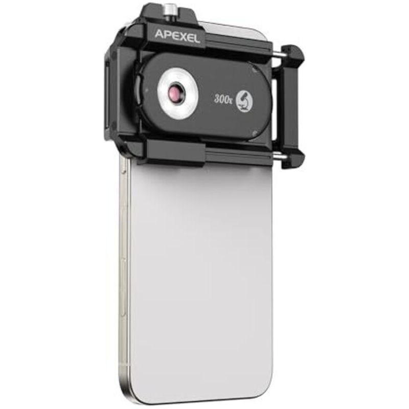 Mikroskop Für Handy, 300x, Mit Cpl-linsen, 18 Leds, 19 Beleuchtungsmodi, Uv-licht Und Universellem Clip Für Android/iphone, Ideal Für Gärtner Und Uhrenliebhaber