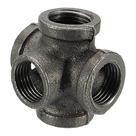 1/2 "3/4" 1 "5 Wege Rohranschluss Aus Schwarzem Temperguss, Weiblicher Kreuzverbinder - 3/4 Zoll