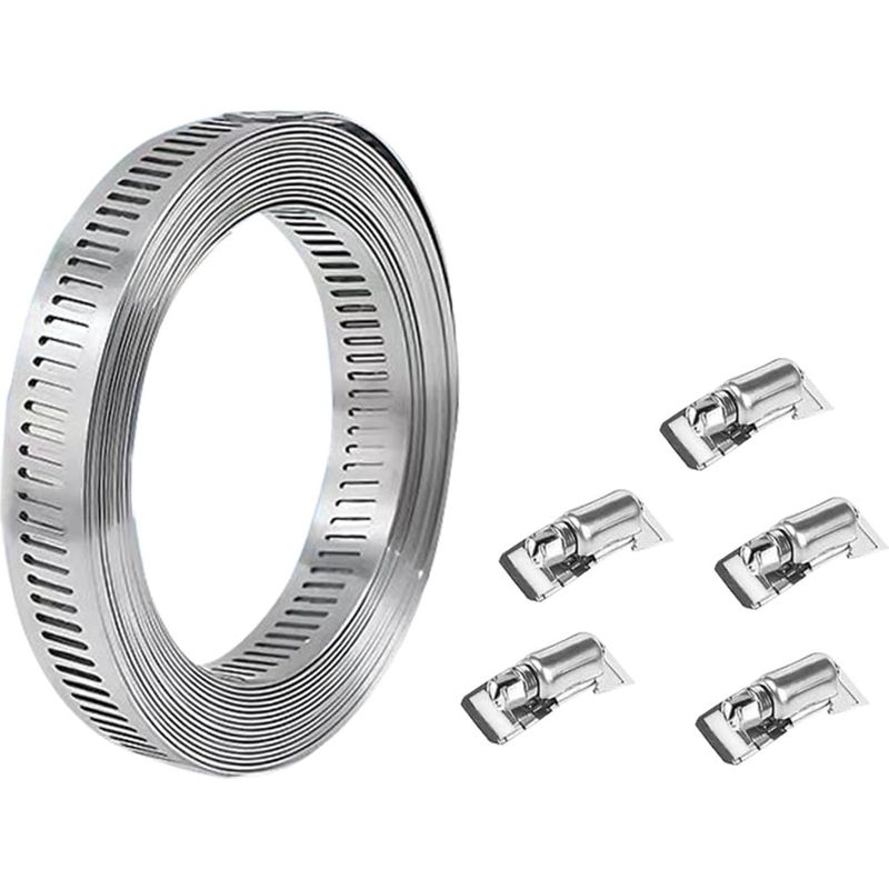 Verstellbare Metall-klemmschelle Mit 5 Befestigungselementen - Edelstahl-klemmschelle Für Abwasserrohre - Verstellbares Schraubgetriebe - Klemmschellen
