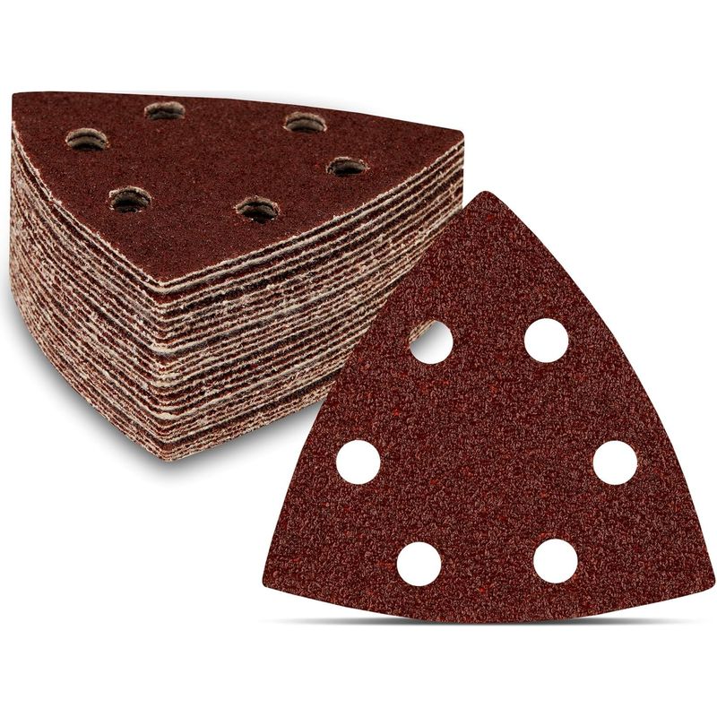 Delta-schleifdreiecke │ 60 Stück │ 6 Löcher │ 90 X 90 X 90 Mm │ Mixpack (je 10 X Kornung 40/60/80/120/180/240) │ Für Deltaschleifer │ Schleifblätter │ Schleifpapier