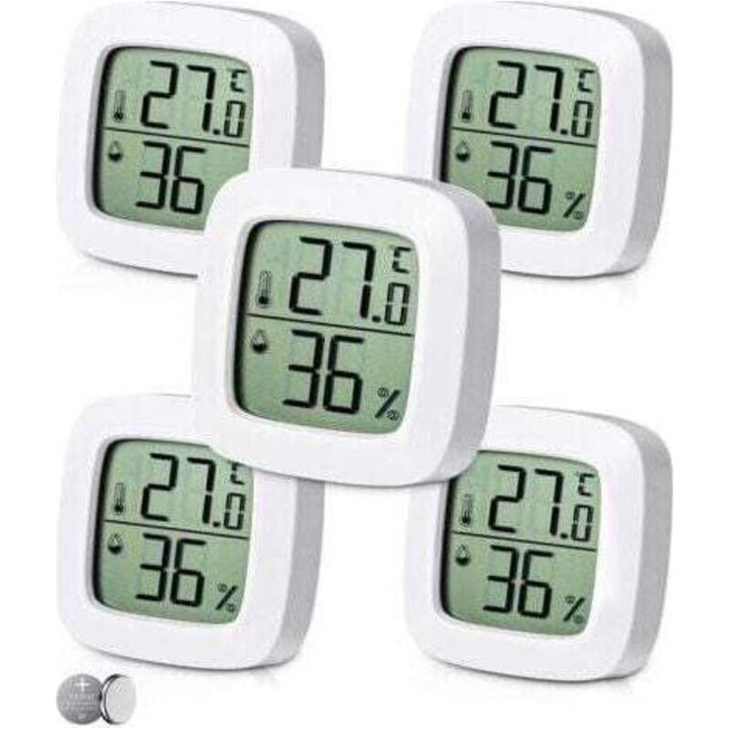5 Stück Digitaler Innen-thermometer Und Hygrometer, Komfortniveau-anzeiger, Kleines Hochpräzises Digitales Thermo-hygrometer, Babyzimmer-thermometer Für Wohnzimmer, Lager Und Schlafzimmer