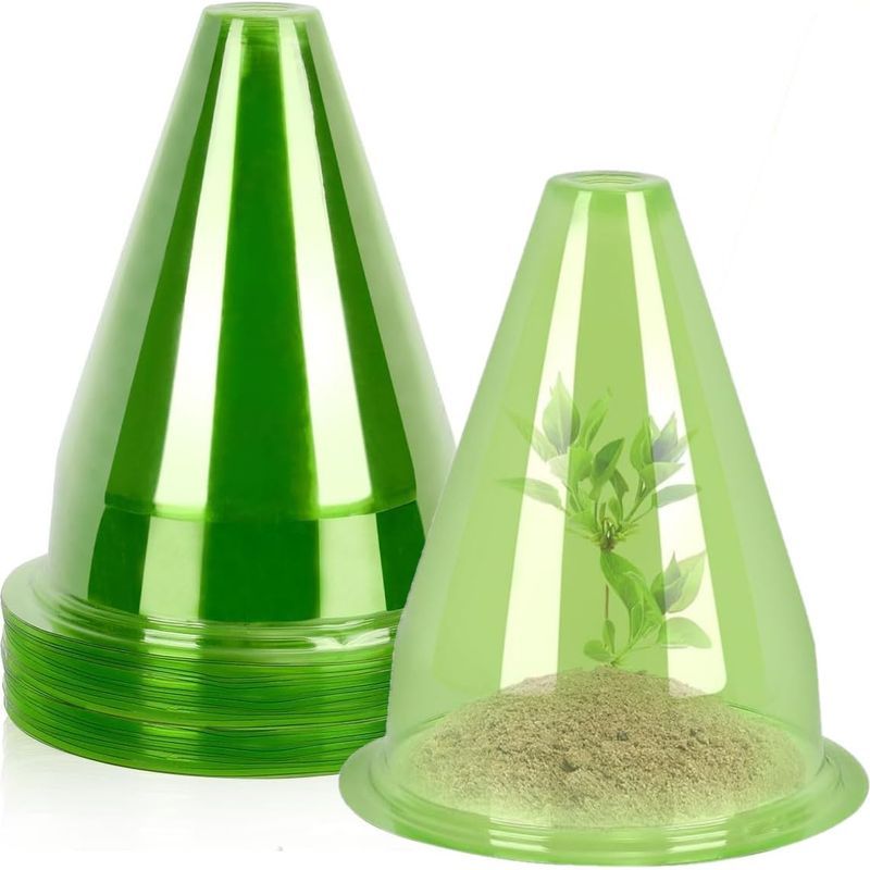 24 Pflanzenglocken Für Gartenpflanzen, 24cm X 20cm Plastikabdeckung Für Pflanzen, Mini-gewächshaus, Wiederverwendbar Zum Schutz Vor Sonne, Schnee, Frost, Vögeln Und Insekten (grün)