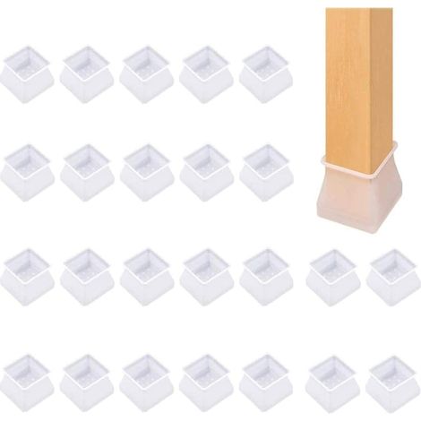 24 Stück Silikon-stuhlbeinabdeckungen, Quadratische Tischfußkappen Zum Schutz Vor Kratzern, Lärm Und Schäden, Langlebig Und Weich