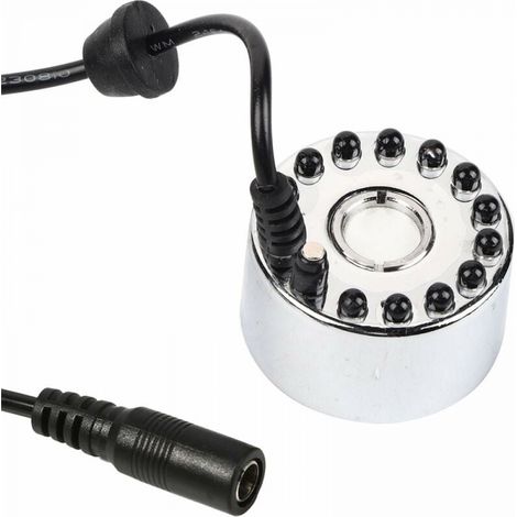 Verstellbarer Ultraschallzerstäuber Für Brunnen Und Becken, Luftbefeuchter Mit 12 Leds, 24v, Farbe (dreifarbiger Farbverlauf-zerstäuber + Eu-stecker), Led-ultraschallzerstäuber