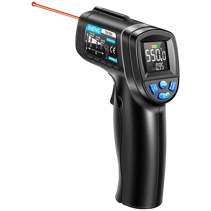 Infrarot-thermometer, -50°c Bis 550°c (-58°f Bis 1022°f) Berührungsloses Laser-thermometer Mit Einstellbarer Emissivität, Thermometer Für Küche/pizza/bbq/industrie (nicht Für Menschen Geeignet)