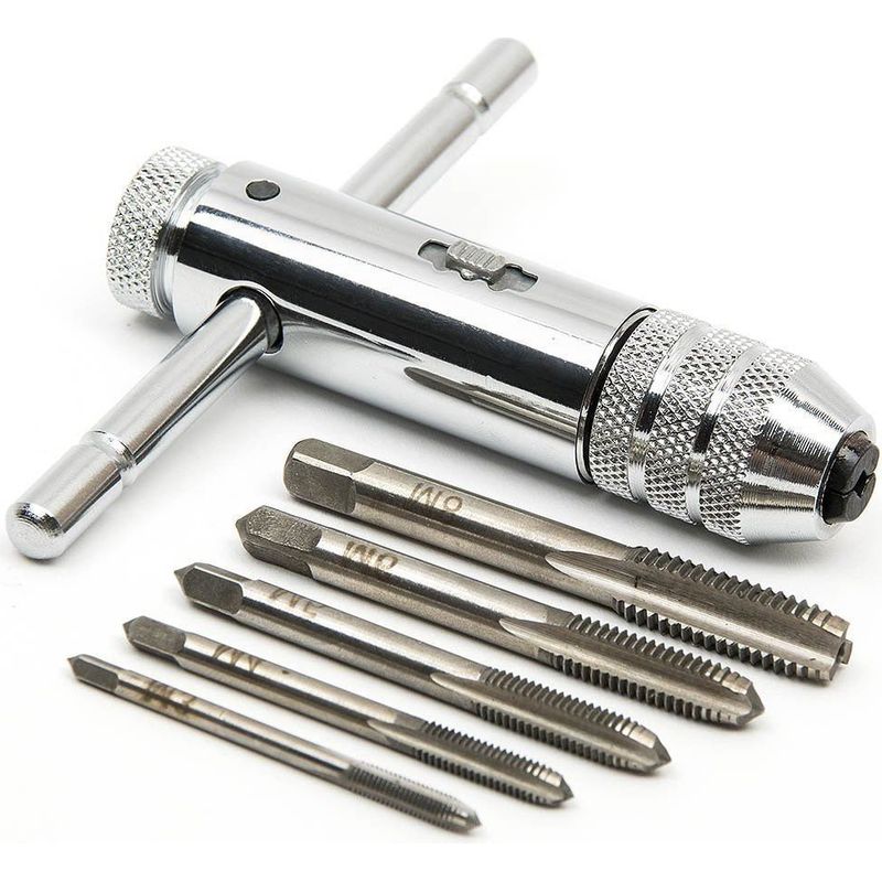 Handgewindebohrer Metrische Gewindebohrer Gewindebohrer Und Schneideisen M3 M4 M5 M6 M8 Gewindebohrer Gewindeschneider Mit Umkehrbarer Ratschen-griff