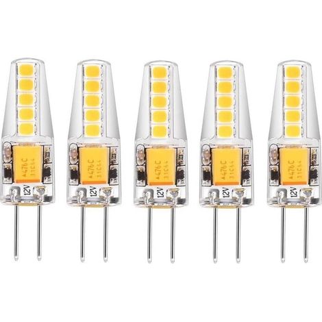 5er-pack Led-g4-lampen, Natürliches Weiß 2700k, Ac/dc 12v, 3w, 200lm, Ersetzt G4 20w Halogen, Nicht Dimmbar, Flimmerfrei, Led-stiftsockellampe