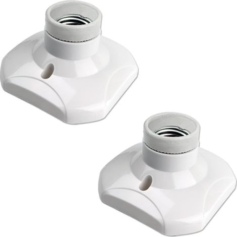 E27 Deckenlampenfassung Mit Schraubgewinde Für Innen-wandleuchte, Ac 230v, Halterung Für Led-glühbirne, Kunststoffsockel Für Garage Und Werkstatt, 2er-pack