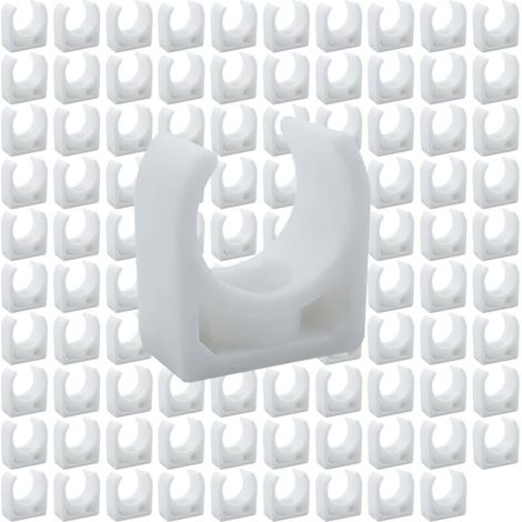 Kunststoff-rohrclips – 100 Stück U-halter Für Ppr-rohre, Für Sanitär- Und Rohrleitungsinstallationen, Schrauben Nicht Enthalten (innendurchmesser 16 Mm)