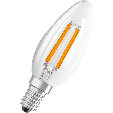 Hocheffiziente Led-lampen Mit Energieeffizienzklasse A, Vorteilspack Mit 3 Lampen, Ersetzt Klassische 40-w-glühbirnen, Kerzenform, Warmweiß (2700 K), E14, Glasfilament