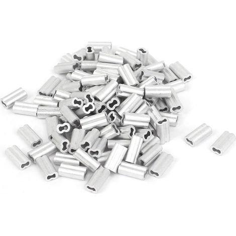 1mm Drahtseil-aluminiumhülsen-klemmverbindungen, Schlaufenhülsen, Kabelkrimpungen, 100 Stück