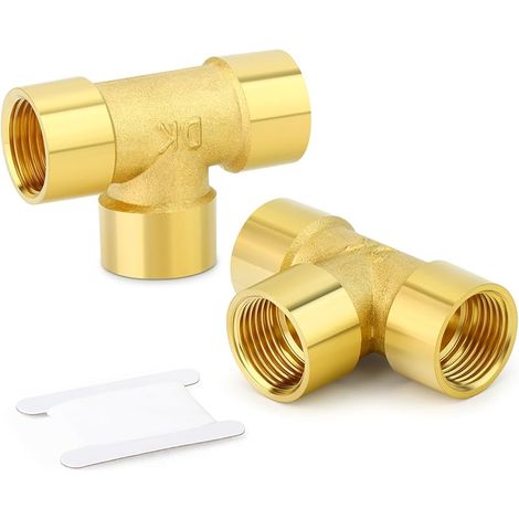 2 Stück Messing-t-stück, 1/4" X 1/4" X 1/4" Bsp Innengewinde-rohrverschraubungen
