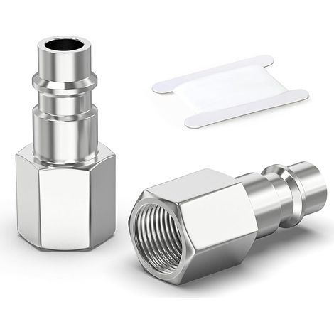 2 Stück 1/4-zoll-druckluft-steckverbinder, 1/4" Bsp-innengewinde Euro-druckluft-kompressor-schlauchanschlüsse, Schnellkupplung Druckluftschlauch Fittings, Druckluftstecker