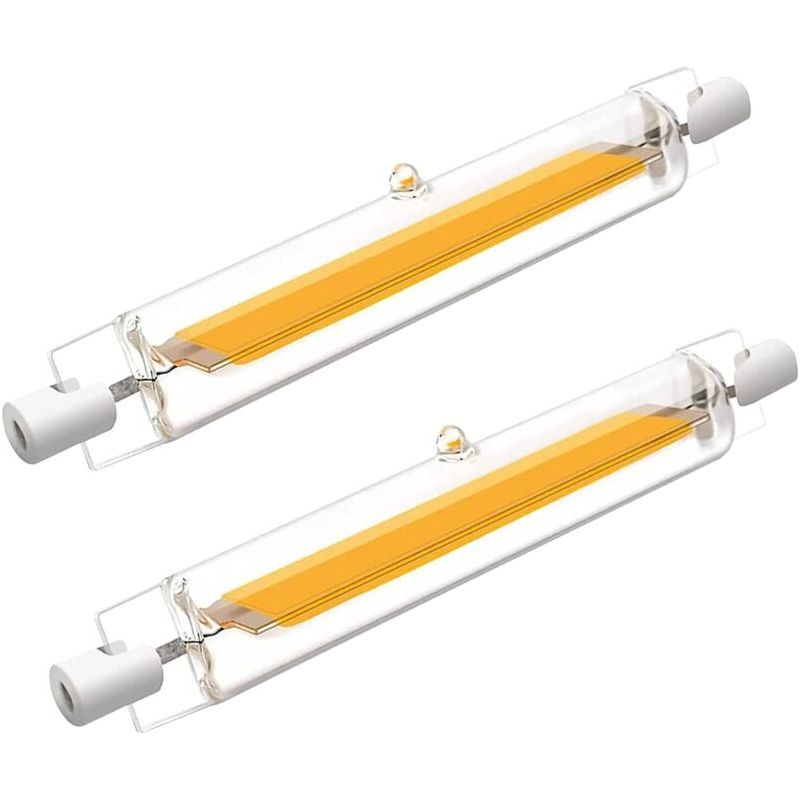 R7s Led Glühbirne 78mm Dimmbar, Led Cob Lampen Warmweiß 3000k, 1000lm Flimmerfrei, 78mm 10w Glühbirne Entspricht Halogenlampe J78 100w, Ac 220-240v, 2er-pack [energieeffizienzklasse E]