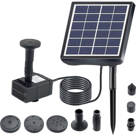 Solarbetriebener Diy-vogelbrunnen-bausatz, 1,5 W Dc, Mit 5 Düsen, Geeignet Für Außenbecken Und Terrassen.
