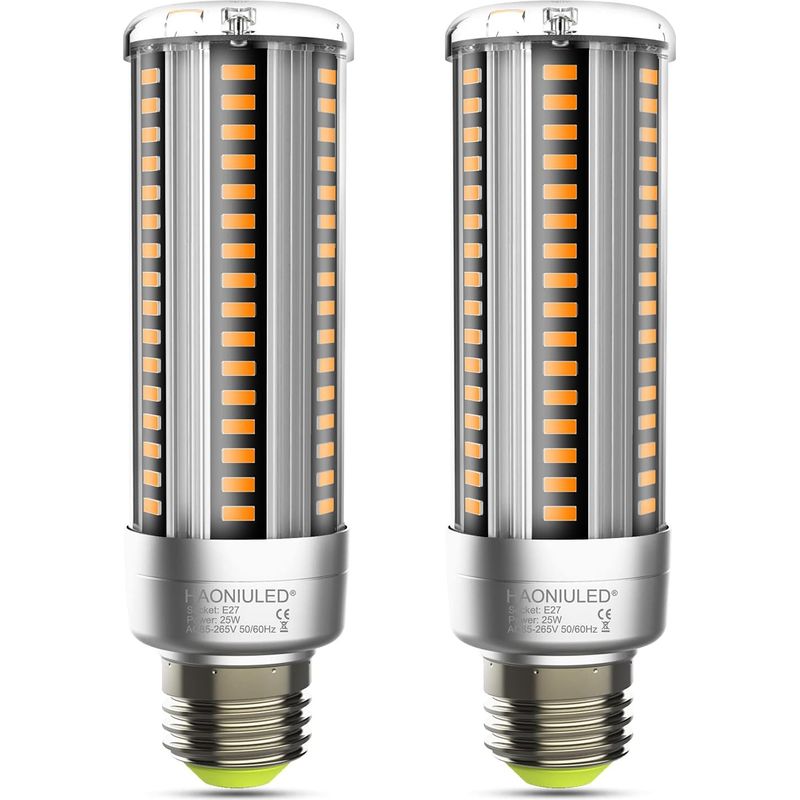 Led-glühbirne E27 25 W, Warmweiß 2700 K, 360° Abstrahlwinkel, Nicht Dimmbar, Flimmerfrei, Maiskolben-led-lampe E27, 2er-pack