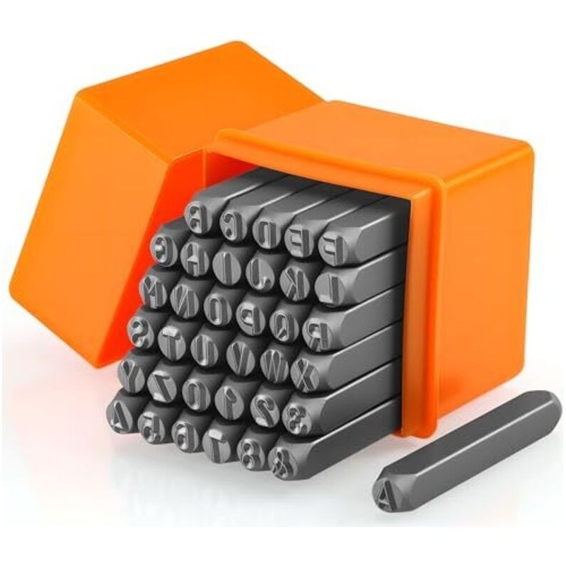 36 Stück Zahlen- Und Buchstaben-stempel, 6 Mm Langlebiges Stempelset, Metallbuchstaben Zum Stanzen (a-z, 0-9, &), Metallstempel Zum Prägen Von Metall, Kunststoff, Holz Und Leder