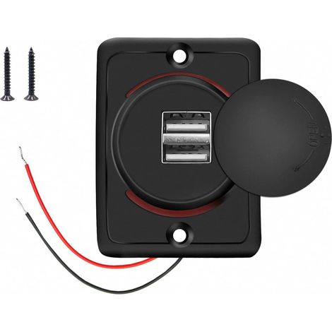 Auto-usb-ladegerät, 3,1 A 12 V/24 V Usb-schalterpanel, Doppelport-steckdose, 2-port-adapter Für Auto, Marine, Wohnmobil, Lkw, Suv, Motorrad (1 Stück)