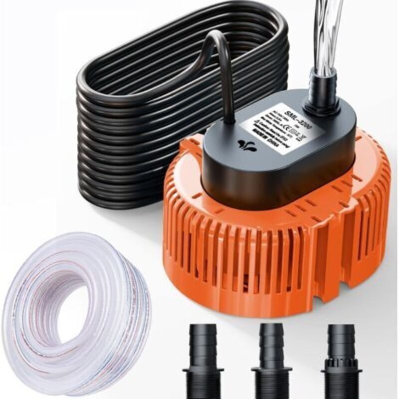 Tauchpumpe Für Pool, Keller, Teich Und Garten, Poolpumpe Mit Ablaufschlauch Und Extra Langem 25-fuß-stromkabel, Klarwasserpumpe (orange)