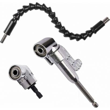 Rechtwinkliger Bohrer (1x Kurz + 1x Lang) Und 1x 30 Cm Flexibler Baum, Schrauber-kit Mit 105-grad-winkelvorsatz, Magnetischem Schnellwechsel-sechskant 6 Mm, 1/4-zoll-elektrobohrer-zubehör