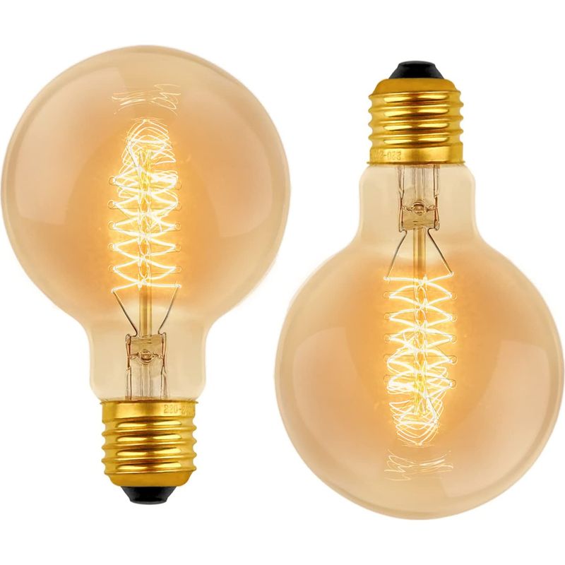 G80 Dimmbare 40w Warmweiß 2700k, Ac 220v, Dekorative Glühbirnen Im Retro-stil E27 Spiral-wolframfaden-lampe (2er-pack)