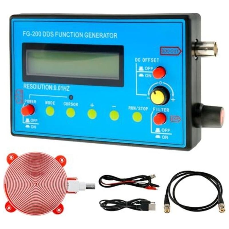 Fg-200 Dds Funktionsgenerator 1-500 Khz Usb Hochpräzise Stabilität 140 X 80 X 26 Mm Frequenzgenerator Mit Schumann-wellengenerator Und Funktionssignalgenerator
