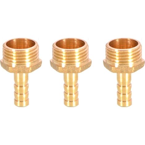 3 Stück Gewindebewehrte Messing-gartenschlauchverbinder, Kupplungsanschluss 8 Mm Auf 1/2" Bsp Außengewinde, Schlauchnippel-verbindung, Schlauchadapter