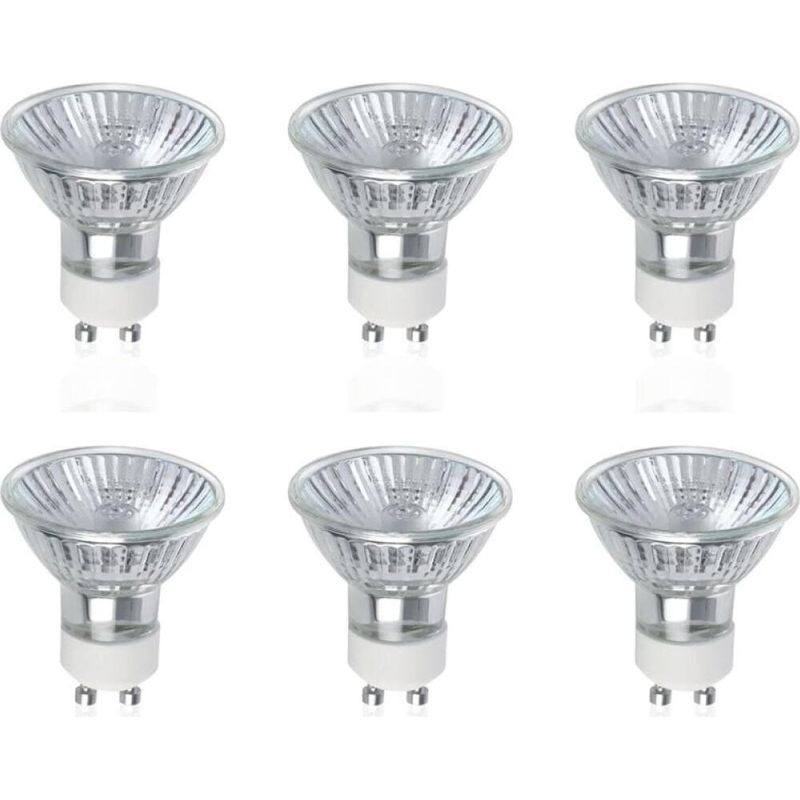 Gu10 Halogenlampen, 6er-pack 50w Gu10 Halogenspots, Ac 220v-240v, 700 Lumen, 40° Abstrahlwinkel, 2800k Warmweiß, Dimmbar