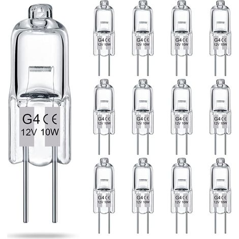 G4-glühbirnen, 14er-pack Halogenlampen Mit 2 Stiften, 12 V 10 W, Typ T3 Jc, Ersatz Für Unterschrankbeleuchtung, Kronleuchter, Landschaftsbeleuchtung, Dimmbar, Warmweiß 2700 K.