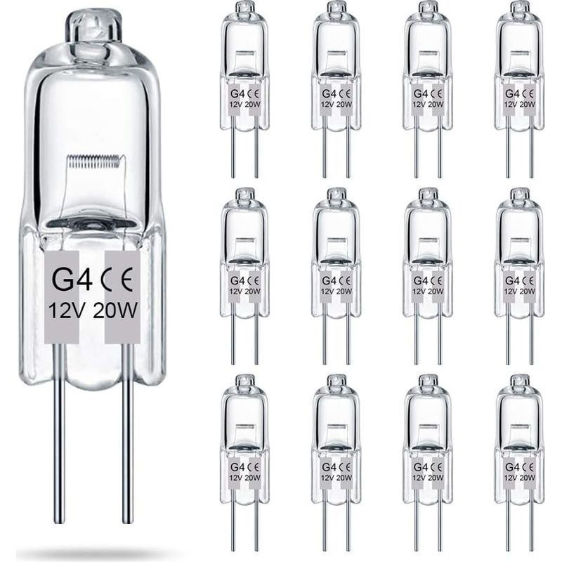 Satz Von 14 Transparenten G4-halogenlampen Mit 2 Stiften, 12 V, 20 W, Jc-t3-sockel Mit Zwei Stiften, Dimmbar, Warmweiß 2700 K, Für Landschaftsbeleuchtung.