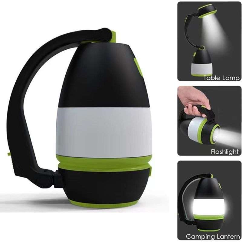 Wiederaufladbare 3-in-1 Camping-taschenlampe, Tischlampe, Campinglaterne, Zeltlampe, Verformbare Taschenlampe, Arbeitsleuchte Mit 2000mah Akku, Led Für Außen- Und Innenbereich, Zum Wandern Und Lesen