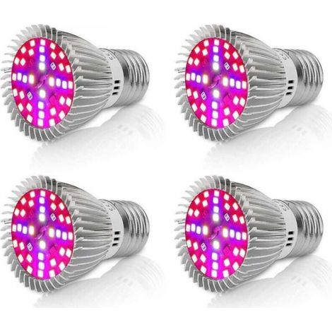 [4 Stück] Led-wachstumslampe 10w E27, Vollspektrum-wachstumslampe