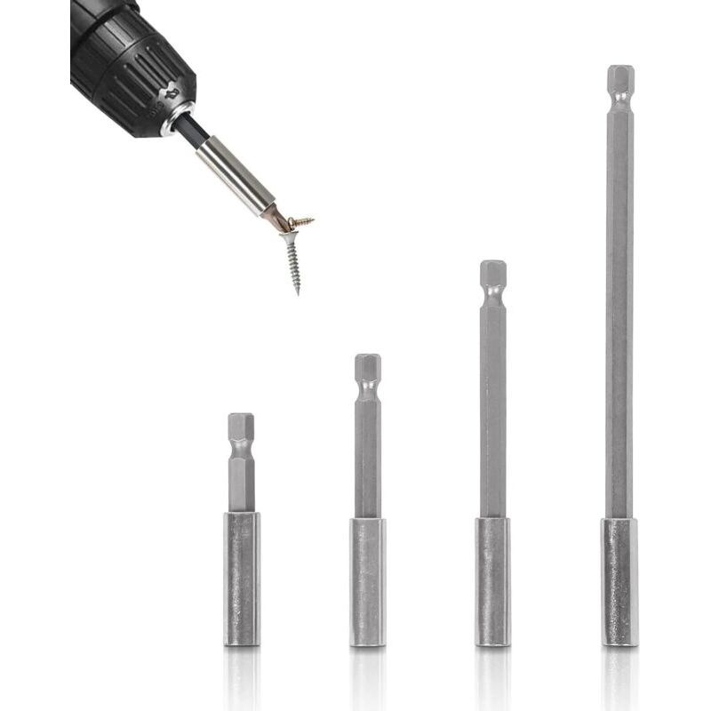 Schnellwechsel-bithalter, Magnetischer Bohrerverlängerung 4-teilig, Schraubendreher-verlängerungsstange Für Elektrobohrer, 1/4 Zoll, 6 Cm/7,5 Cm/10 Cm/15 Cm