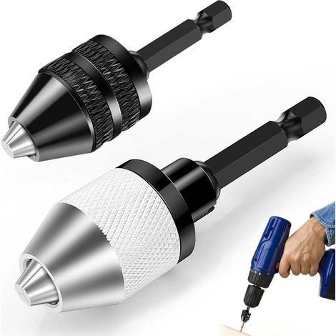 2 Stück Bohrfutter, Selbstklemmendes Sechskant-bohrfutter 6,35 Mm (1/4"), Bohrfutter Für Schrauber Mit Aufnahmekapazität 0,3–6,5 Mm, Schlüsselloses Bohrspannfutter, Als Adapterwerkzeug Für Elektrische