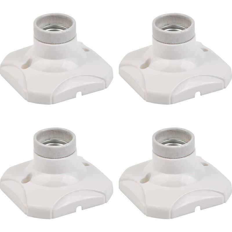 4 Stück E27 Led Lampenfassung, E27 Fassung, Wandhalterung E27 Sockel Mit Halterung Für Flure, Treppen, Schlafzimmer, Küchen (ac 220-250v, Weiß)
